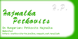 hajnalka petkovits business card